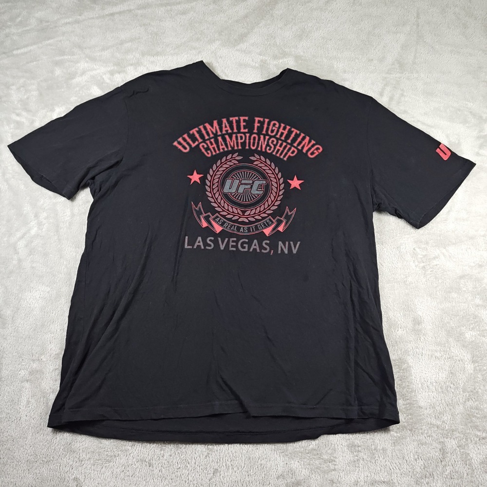 UFC Championship Shirt Mens 3XL Black Ultimate Fighting Las Vegas NV Graphic